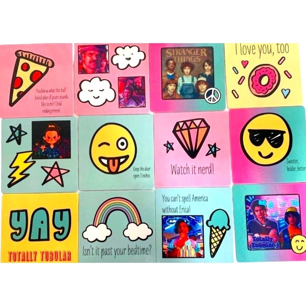 Stranger‎ Things Memory card Set 24 Fun Pop Culture Designs Pizza Donut Emoji